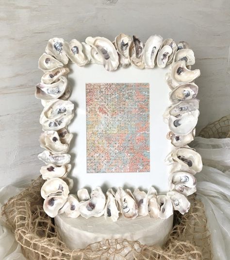 diy frames | frames | diy picture frames | easy diy picture frames | diy | diy projects | picture frames | nature picture frames | nature frames Picture Frames Diy, Shell Picture Frame, Seashell Picture Frame, Seashell Picture Frames, Frames Diy, Seashell Frame, Handmade Picture Frames, Spring Porch Decor, Beach Wedding Gifts