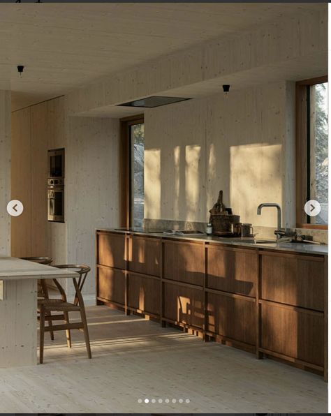 Timber Home, Nordic Kitchen, Minimal Kitchen, Arch Interior, Japandi Interior, Japanese Kitchen, Swedish House, Timber House, Japanese Interior