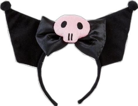 Kuromi Stuff, Cosplay Headband, Kuromi Plush, Sanrio Puroland, Lace Hat, Festival Rave Outfit, Headband Black, Black Icon, Red Bow Tie