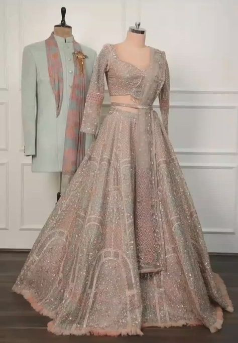 Wedding Outfits Couple, Wedding Matching Outfits, Baju Kahwin, Engagement Dress For Bride, Latest Bridal Lehenga Designs, Heavy Lehenga, Engagement Lehenga, Bridal Lehenga Designs, Couple Wedding Dress