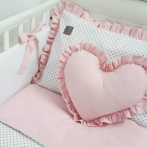 Pink Bedrooms Ideas, Aesthetic Pink Bedroom, Bedroom Aesthetic Pink, Pink Bedroom Aesthetic, Bedroom Ideas Pink, Cot Bedding Sets, Creative Pillows, Bedding Sets Grey