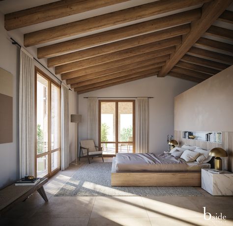 ArtStation - House - Mallorca, Spain, bside visuals House Mallorca, Community House, Mediterranean Interior, Deco Bedroom, Mood Images, Architectural Visualization, Mallorca Spain, Mediterranean Home, House Architecture Design