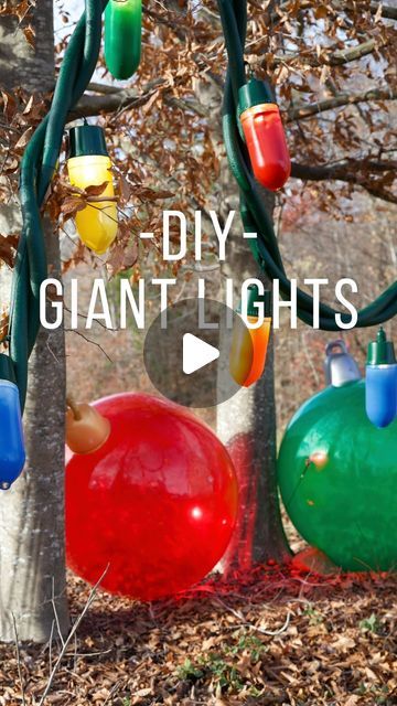 558K likes, 5,564 comments - livinwithmb on November 24, 2023: "DIY giant set of string lights! 🤩 Looking for an outdoor Christmas display that will make a huge impact? These oversized Christmas lights are it!!!!!🎄 I wouldn’t call this the cheapest DIY I’ve ever shared 😅 but here are the materials used if you decide to recreate! (I’ve also linked everything including the oversized ornaments in my @shop.ltk in my bio) The original DIY comes from Paige Hemmis for the @hallmarkchannel in 2016 Giant Christmas Lights Soda Bottles, Giant Ball Ornaments Diy Christmas, Giant Baubles Diy Outdoor Christmas, Easy And Cheap Christmas Decorations, Christmas Hanging Decorations Ceilings Diy, Outdoor Christmas Party Decor, Christmas Lights Outside Diy, Large Christmas Displays, Jumbo Ornaments Diy