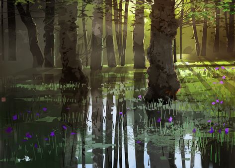 Landscape Drawing Tutorial, Forest Drawing, Procreate Ipad Art, Scenery Background, Landscape Concept, Background Drawing, Landscape Drawings, To Infinity And Beyond, Environment Concept Art