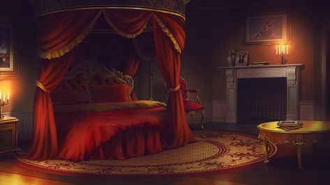 Anime Houses, Royal Bed, Royal Room, Royal Bedroom, Castle Bedroom, Anime House, Fantasy Bedroom, Bedroom Drawing, Fantasy Rooms