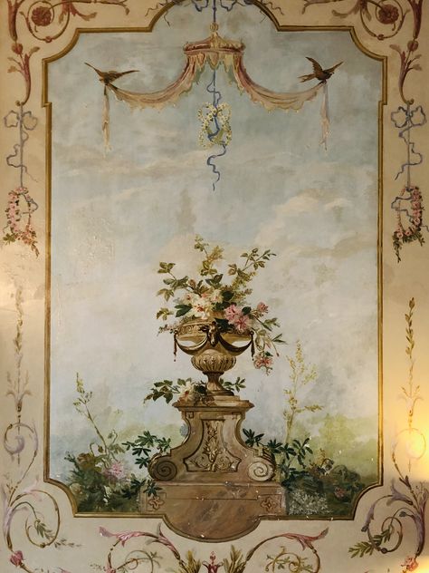 Italian Murals Wall Art, Interior Murals, Wall Painting Decor, Summer Painting, Floral Border Design, Decoupage Vintage, Flower Art Images, Hand Painted Furniture, Romantic Art