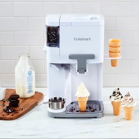 Mix It In Soft Serve Ice Cream Maker by Cuisinart | Bed Bath & Beyond Homemade Ice Cream Maker, Soft Serve Machine, Soft Serve Ice Cream Machine, Ice Cream Swirl, Yogurt Makers, Ice Cream Maker Recipes, Serve Ice Cream, Kitchen Gear, Best Vegetarian Recipes