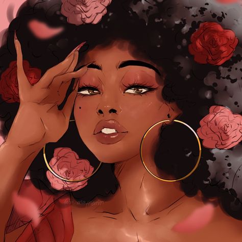 Girl Icon Pfp, Black Art Painting, Black Cartoon Characters, Black Characters, Black Anime Characters, Black Cartoon, Big Sis, Black Art Pictures, Black Love Art