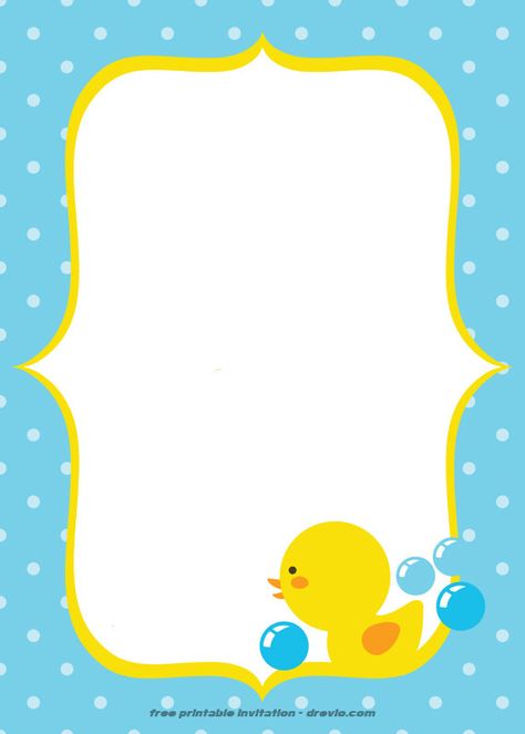 FREE Printable Rubber Duck Invitation Template | FREE Invitation Templates - Drevio Duck Party Theme, Rubber Duck Invitation, Party Theme For Kids, Rubber Ducky Baby Shower Invitations, Duck Birthday Theme, Rubber Ducky Birthday, Rubber Duck Birthday, Babby Shower, Ducky Baby Showers