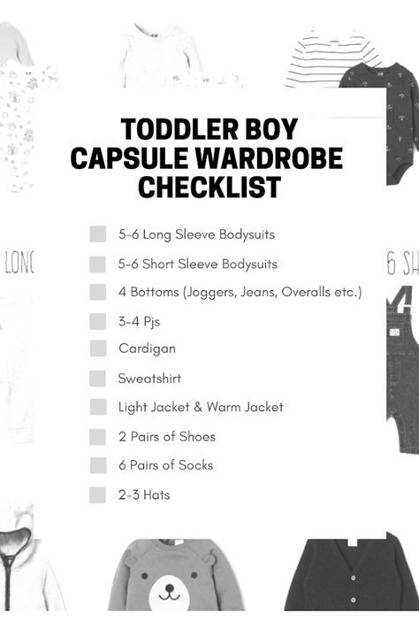 Toddler Boy Capsule Wardrobe | +FREE CHECKLIST | Minimalist Baby Wardrobe - Cappuccino and Fashion Baby Boy Capsule Wardrobe, Toddler Boy Capsule Wardrobe, Toddler Closet, Capsule Wardrobe Checklist, Baby Wardrobe, Kids Winter Outfits, Winter Baby Clothes, Free Checklist, Minimalist Baby