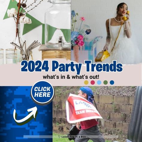 👀2024 Party Trends. What's in & what's out! Discover which trending idea suits your party planning! #partytrends2024 https://lasertag.com.au/blog/party-trends 2024 Party Trends, Party Trends, Pinterest Party, Laser Tag, Organization Kids, Jump In, Event Organization, Kids Birthday Party, Party Planning