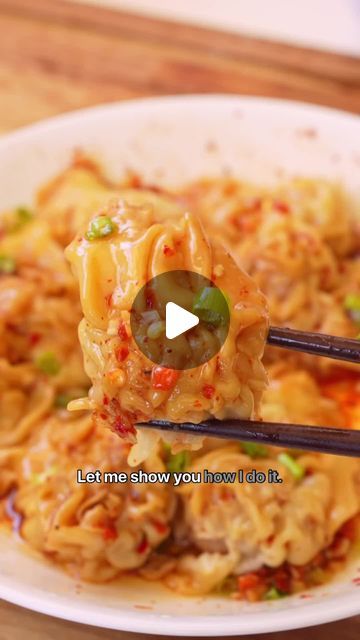 Asian Food | Recipes | Cooking on Instagram: "Quickest way to fold wontons✨️ by @onehappybite - using a tongue depressor! Spicy Wontons are like the fiery and spicy younger sibling of dumplings, packed with savory meat and drenched in bold and delicious sauce. I used to make hundreds of wontons everyday using this hack my mom taught me! I love making wontons because it is so easy and they can be stored in the freezer, ready to go whenever you are hungry!⁣
⁣
Comment "WONTONS " to receive her full recipe ⁣
⁣
⁣
Note: This recipe makes about 40-50 wontons.⁣
Ingredients:⁣
1 pack wonton wrapper⁣
200g ground pork⁣
1 tbsp soy sauce⁣
1 tbsp sesame oil⁣
2 tsp ginger, finely grated⁣
3 clove garlic, minced⁣
1 green onion, chopped⁣
1/4 tsp salt⁣
1/4 tsp white pepper⁣
1 large egg⁣
Chili Oil (store bough Wonton Wrapper Recipes Ground Beef, Recipes Using Wonton Wrappers, Making Wontons, Spicy Wontons, Asian Food Recipes, Wonton Wrapper Recipes, Tongue Depressor, Younger Sibling, Wonton Wrappers