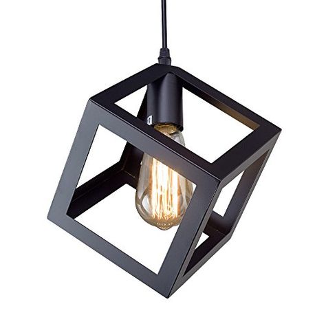 LNC A01974 Square Hanging Lamp Light Living, Dining Room,... https://smile.amazon.com/dp/B00QV7S378/ref=cm_sw_r_pi_dp_U_x_Ol6VBbDE3T8ER Square Pendant Lighting, Square Ceiling Lights, Minimalist Chandelier, Modern Hanging Lights, Bar Ceilings, Cage Pendant Light, Pendant Light Shades, Ceiling Hanging, Pendant Fixture