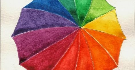 Color Wheel Umbrella, Color Wheel Design, Color Wheel Projects, Wheel Design, Watercolor Journal, Umbrella Designs, Color Wheel, A Color, Moleskine