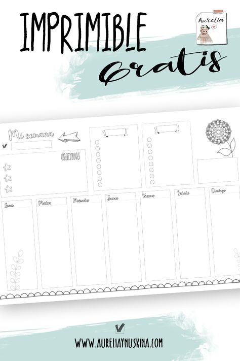 Planning semanal gratis para colorear Bullet Journal Lettering, Planner Diario, Boho Beauty, Spreadsheet Template, Work Planner, Teacher Organization, Planner Binder, Daily Planner Printable, Bullet Journal Inspo