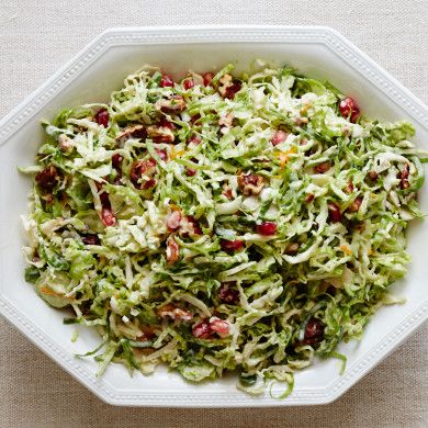 Brussels Sprout Slaw by Damaris Phillips Brussels Sprout Slaw, Brussel Sprout Slaw, Slaw Recipe, Brussels Sprout, Slaw Recipes, Nut Recipes, Food Network Magazine, Turkey Sandwiches, New Cookbooks