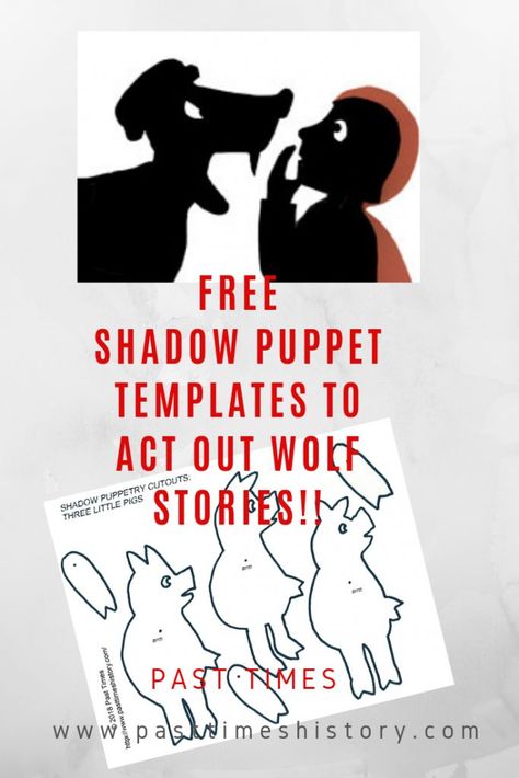 Wolf stories -- Check out this super cute and helpful tutorial on how to make a shadow puppet! great for teaching and kids' DIY activities. Shadow Puppetry, The Big Bad Wolf, The Three Little Pigs, Puppets Diy, Puppet Theatre, Three Little Pigs, Big Bad Wolf, Shadow Puppets, Diy Activities