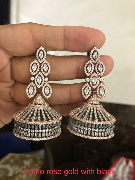 Diamond Jhumkas, Jewel Drawing, Western Designs, Jhumka Designs, Diamond Tops, Ear Ring, Fine Diamond Jewelry, Earring Collection, Diamond Jewelry Designs