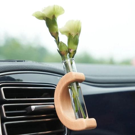 PRICES MAY VARY. 【High-quality Material】Made from walnut wood and coated with wax oil, our mini car flower vase boasts durability and longevity. The glass vase is smooth and crack-resistant, ensuring long-term using. NOT INCLUDING FLOWERS. 【Exquisite Design】This car vase vent clip features an exquisite design, adding a touch of unique personalization to your car's interior.The car vase vent clip is a unique and practical car decorations accessory. 【Wide Application】The removable glass container Car Vase, Dashboard Decor, Wood Car, Plant Breeding, Mini Bonsai, Vase Holder, Car Vent Clip, Flower Car, Car Vent