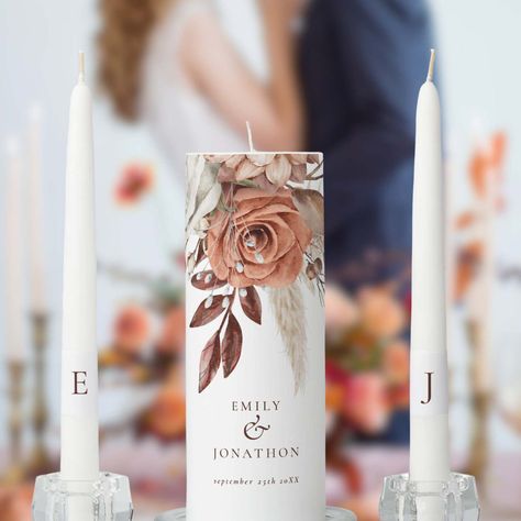 Pillar Candles Wedding, Wedding Pillars, Wedding Unity Candle, Wedding Unity Candle Set, Autumn Florals, Ceremony Candles, Wedding Unity Candles, Unity Candle Sets, Wedding Unity