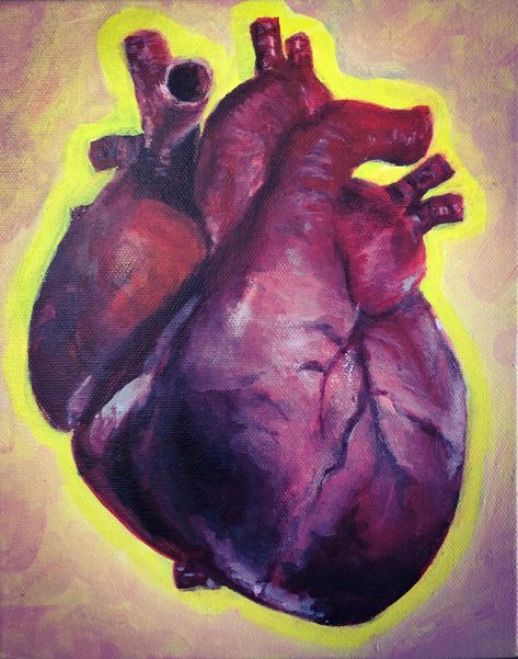 Human Heart Painting, Art Assignments, Art Major, Prophetic Art, Heart Painting, Human Heart, Gcse Art, Cool Paintings, Art Techniques