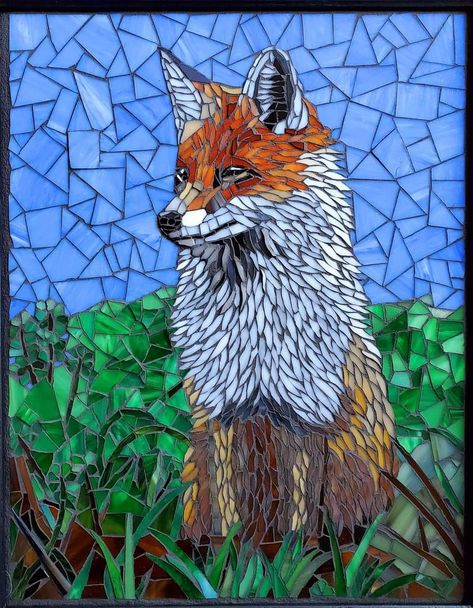 Mosaic Fox, Water Sparkle, Outside Wall Art, Kingfisher Art, Mosaic Birdbath, Mosaic Art Diy, Mosaic Animals, Mosaic Garden Art, Bristol England