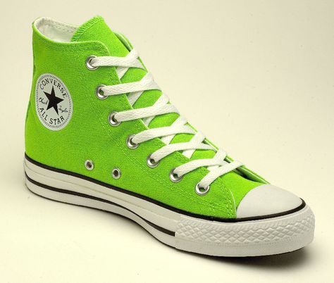 Light Green Converse Light Green Converse, Lime Green Converse, Neon Converse, Cool Converse, Green Converse, All Stars Converse, New Converse, Converse Sneakers, Shoe Show