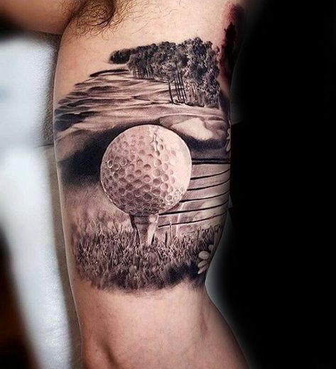 Golf Related Tattoos, Golf Tattoo Memorial, Golf Tattoos For Men, Golfing Tattoo, Golf Ball Tattoo, Golf Tattoo For Women, Golf Tattoo Ideas For Men, Golf Tattoo Ideas, Christian Bell