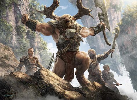 ArtStation - ShatterSkull Minotaur, Aleksi Briclot Greek Monsters, Fantasy Battle, Fantasy Races, Creature Concept Art, Fantasy Warrior, Fantasy Inspiration, Dnd Characters, Fantasy Artwork, Long Time Ago