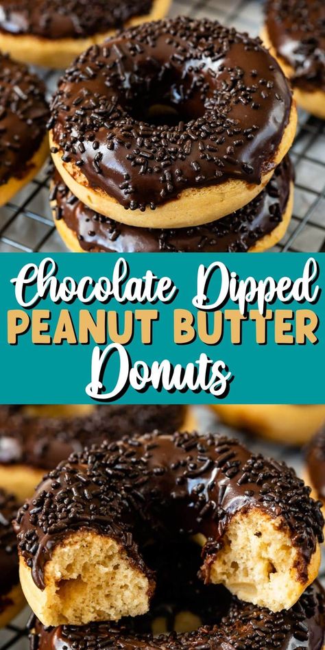 If you thought homemade donuts are too complicated to make, you are going to love this recipe for my Peanut Butter Baked Donuts. They are so easy you’ll want to make a batch every weekend. Homemade Cake Doughnuts Easy, Devils Food Donut Recipe, Yellow Cake Mix Donuts Baked, Donut Batter For Donut Maker, Deep Fried Donuts Easy, Things To Bake Without Butter, Bake Donuts Recipe Oven, Donut Mold Recipe, Baked Donuts Without Donut Pan