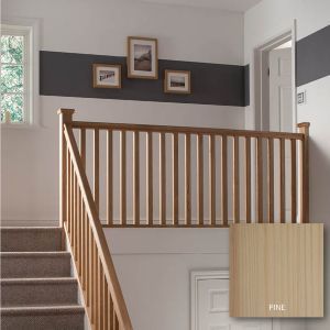 Square Pine 32Mm Complete Landing Project Kit Small Upstairs Hallway, Open Landing, Wooden Staircase Railing, Stair Building, Stairway Carpet, Staircase Spindles, Portugal House, Oak Handrail, Stair Kits