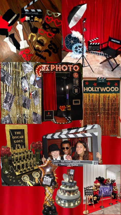 Red Carpet New Years Eve Party Ideas, Hollywood Theme Balloons, Old Hollywood Backdrop, A Night In Hollywood Theme, Old Hollywood Themed Party, High School Prom Ideas Theme, Red Carpet Theme Party Ideas, Old Hollywood Party Theme, Prom Theme Ideas Unique