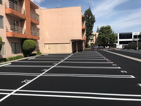 New #asphalt #paving and striping does more than improve the aesthetic of a commercial parking lot. It affordably protects and extends the lifespan of the surface. Parking Lot Aesthetic, The Asphalt Jungle, Dream Aesthetic, Painting Services, Aesthetic Pics, White Houses, Life Goes On, Parking Lot, Tennis Court