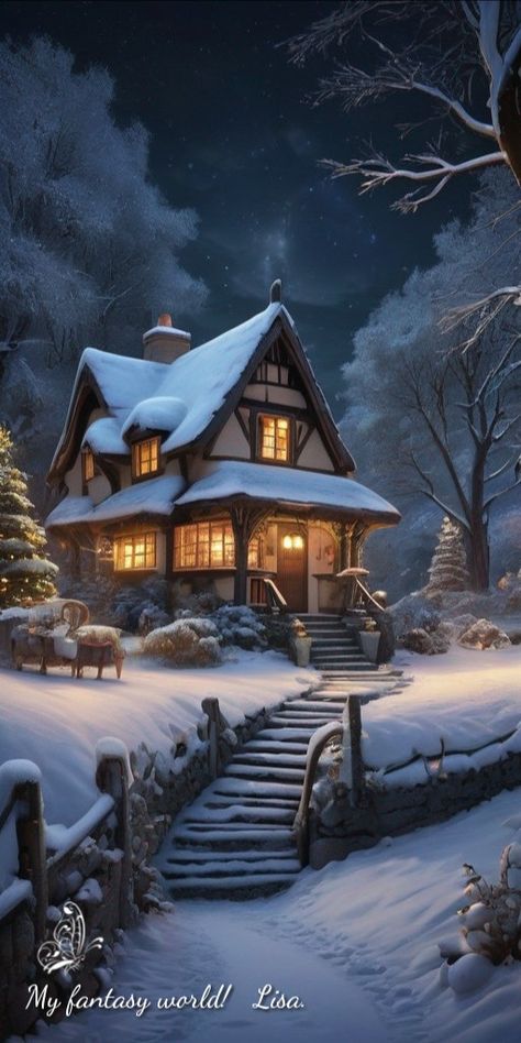 Winter Pictures, Beautiful Nature Pictures, Christmas Scenes, Cabins In The Woods, Winter Scenes, Beautiful Buildings, Christmas Magic, Nature Pictures, Winter Christmas