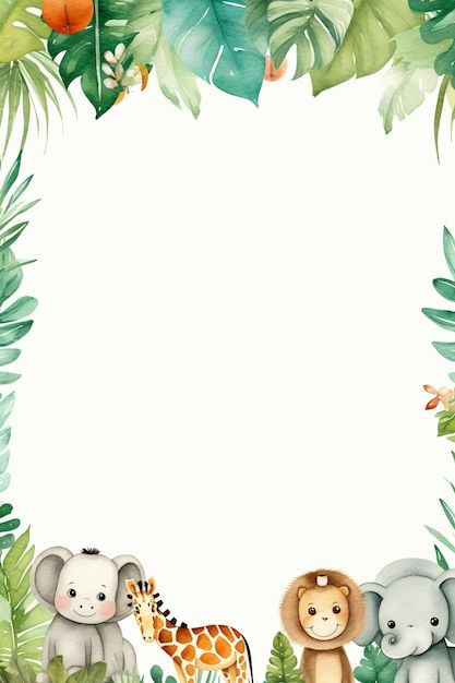 Wild One Background, Safari Theme Birthday, Safari Theme, Jungle Animals, Animal Birthday, Wild Ones, Border Design, Banners, The Little Mermaid