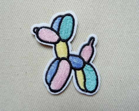 Patches Embroidery, Diy Broderie, Embroidered Badges, Love Balloon, Cute Patches, Cool Patches, Needle Punch, Diy Patches, Balloon Dog