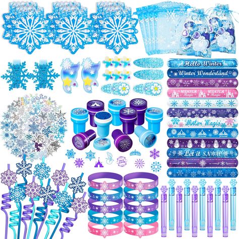 PRICES MAY VARY. BEST GIFT FOR THE KIDS: Just one set is enough for the whole frozen birthday party favors,include 10 Gift bags, 6 notebook, 10 Silicone Wristbands, 10 Hair accessories,10 straws, 10stamps 50 stickers, 10Bubble Wands Best for Fill Up the Birthday Gift Bags. BIG SUPRISE MERCH: Be ready to throw the Frozen themed party ever,making everyone scream! This cool and practical birthday party supplies kit is enough to provide you with the necessities and immersing your guests into an unfo 5th Frozen Birthday Party, Frozen 6th Birthday Party, 4th Birthday Frozen Theme, Elsa Birthday Party Ideas Decoration, Frozen 3rd Birthday Party Invitations, Frozen Birthday Party Ideas Decorations, Frozen Tea Party Birthday, In Two The Unknown Frozen Birthday, Frozen Fourth Birthday Party