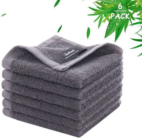 Super Soft and Skin Friendly Face Towel for Sensitive Skin, Reusable Makeup Remover Cloths, 10x10 inch Small Face Washcloths, Easy to Clean Dark Grey Facial Cleaning Cloths Makeup Remover Towel, Bamboo Makeup, Gentle Face Cleanser, Facial Cloths, Remove Makeup From Clothes, Makeup Eraser, Facial Cleaning, Printed Makeup Bag, Baby Washcloth