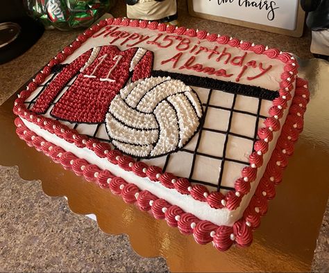 Volleyball Birthday, Happy 15th Birthday, Birthday Cakes For Teens, Sport Cakes, 15th Birthday, Buzz Lightyear, 9th Birthday, Cookie Cake, Birthday Cakes