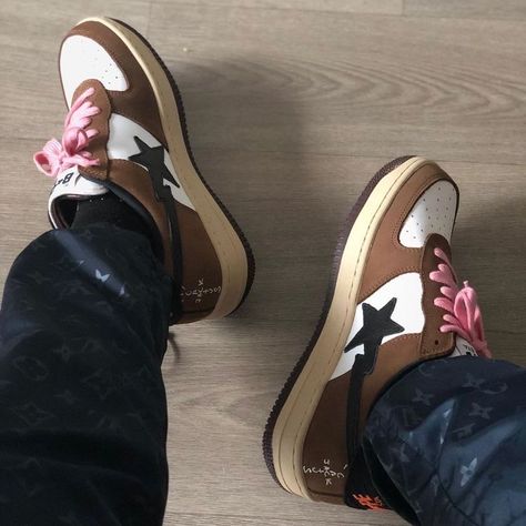 Bapesta Shoes, Bape Shoes, Dr Shoes, Fresh Shoes, Hype Shoes, Shoe Inspo, Aesthetic Shoes, Shoes Brown, Swag Shoes