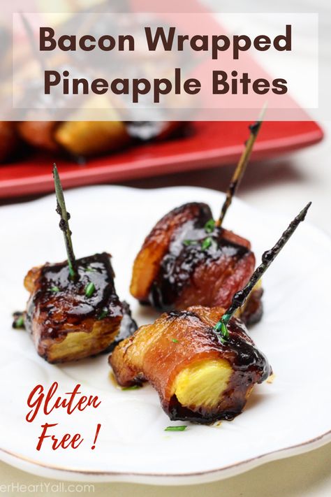 Bacon Wrapped Pineapple, Lime Glaze, Cream Cheese Sausage Balls, Glazed Meatballs, How To Make Bacon, Gluten Free Soy Sauce, Easy Bacon, Cheese Crisps, Air Fryer Recipes Easy