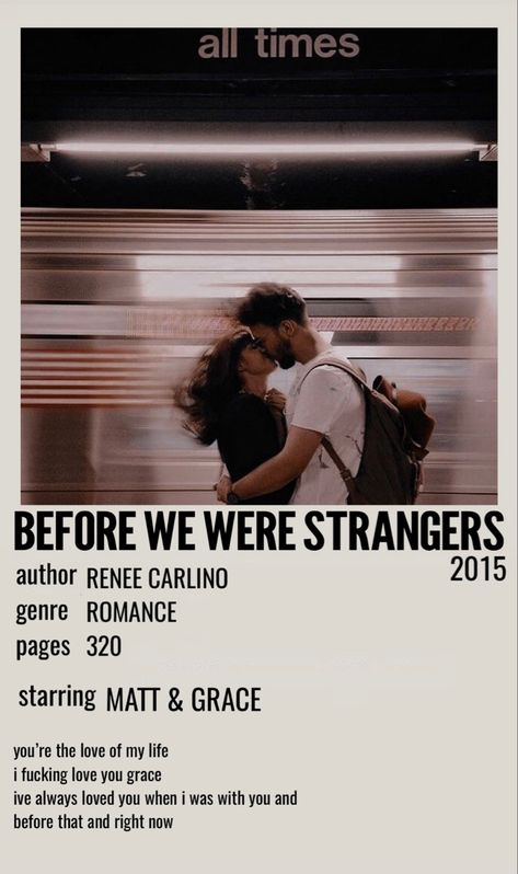 Books To Read Romance Novels, Before We Were Strangers Aesthetic, All The Bright Places Polaroid Poster, Romance Book Posters, Before We Were Strangers Quotes, Things We Never Got Over Polaroid Poster, Book Posters Polaroid, Strangers Aesthetic, Polaroid Book Poster