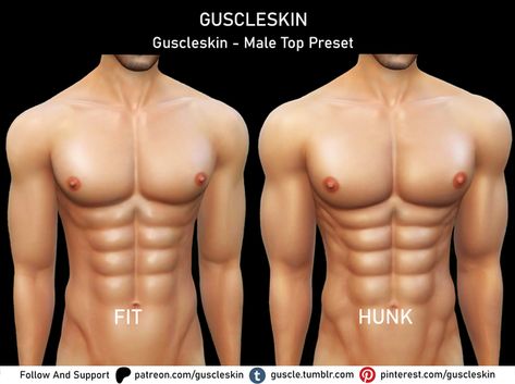 Guscleskin - Male Top Preset | Patreon Sims 4 Skills, Sims 4 Male, Sims 4 Stories, Sims 4 Piercings, The Sims 4 Skin, Free Sims 4, Sims 4 Cc Makeup, Sims 4 Body Mods, Sims 4 Cc Skin