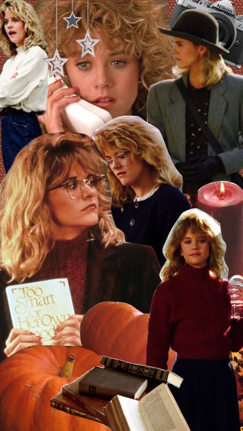 Sally Albright, Meg Ryan Hairstyles When Harry Met Sally, Sally Albright Hair, Sally Albright Style, When Harry Met Sally Fall Aesthetic, Meg Ryan Autumn, Meg Ryan Fall, When Harry Met Sally Aesthetic Poster, When Harry Met Sally Poster