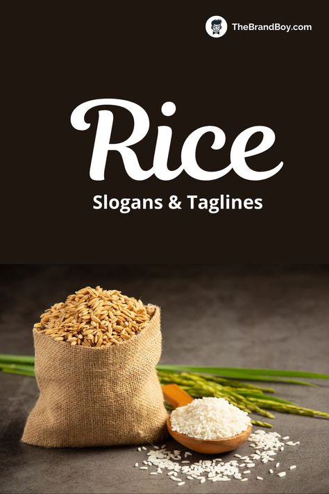 Rice Slogans And Taglines Rice Brands, Persian Rice, Rice Packaging, Best Rice, Healthy Rice, Rice White, Business Slogans, Perfect Brunch, Grain Foods