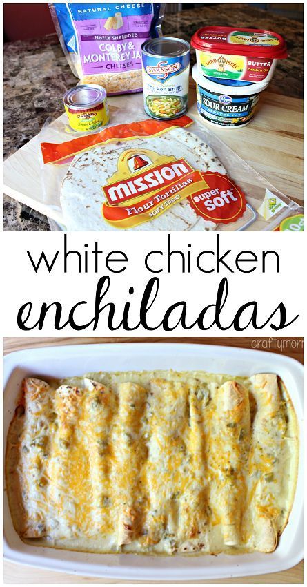 White Chicken Enchilada Recipe, Sourcream Chicken Enchiladas, Enchiladas Easy, White Chicken Enchiladas, Crafty Morning, Enchilada Recipe, Chile Sauce, Cream Sauce Recipes, Sour Cream Sauce