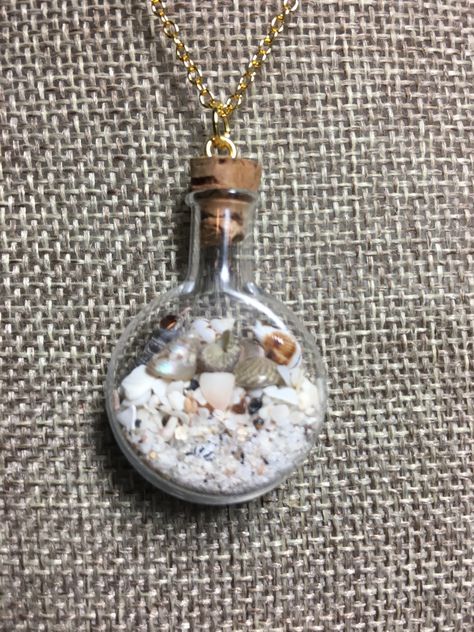 Excited to share the latest addition to my #etsy shop: Flask Necklace, Beach Necklace, Sand Flask, Beach Jar, Sand and Shell Flask, Beach Jewelry, Necklace, Glass Jar #jewelry #necklace #clear #beachtropical #girls #lobsterclaw #roundflask #sandandshells Beach Memory Jars, Beach Jar, Sand Necklace, Memory Jars, Sea Shells Diy, Beach Necklaces, Beach Jewelry, Flask, Jewelry Findings