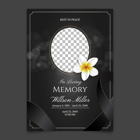 Free vector obituary background design | Free Vector #Freepik #freevector #funeral-template #black-template #funeral #black-wallpaper Obituary Background, Black Template, Template Black, Portrait Background, Iconic Photos, Diy Wedding Decorations, Black Wallpaper, Vector Photo, Background Design