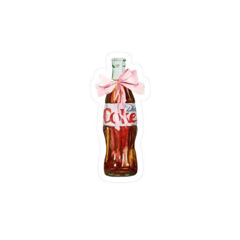 Diet Coke Sticker, Cute Aesthetic Stickers Printable, Girlie Stickers, Coke Sticker, Coquette Watercolor, Coquette Stickers, Coke Logo, Laptop Stickers Aesthetic, Girly Stickers