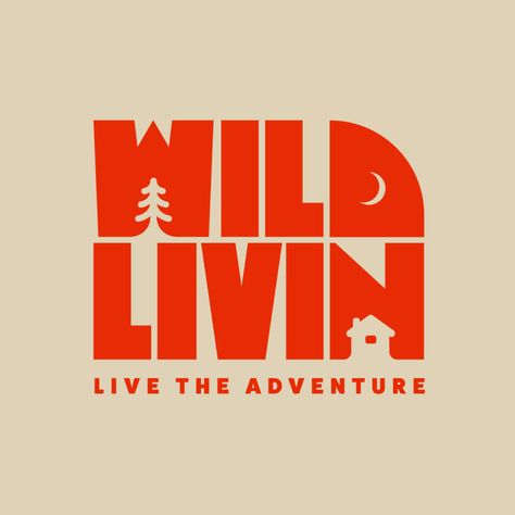 Studioleeroy Creates Brand Identity for Wild Livin - World Brand Design Society Adventure Branding Design, Outdoor Branding Design, Outdoor Company Branding, Wild Logo Design, Outdoorsy Graphic Design, Outdoor Brand Design, Outdoors Graphic Design, Outdoor Brand Logo, Camp Typography